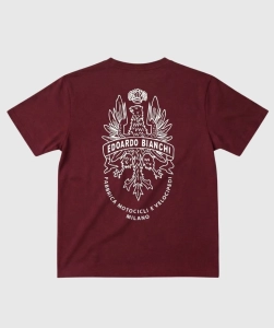 Koszulka BIANCHI LOGO lifestyle - bordowa